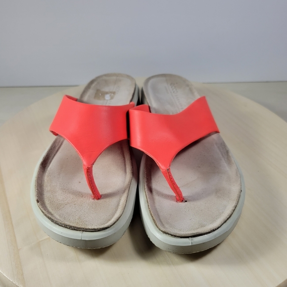 Ecco Corksphere Coral Thong Sandal Womens Size 9 - Picture 2 of 11